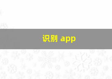 识别 app